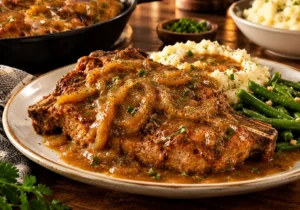 Smothered Pork Chop Supper